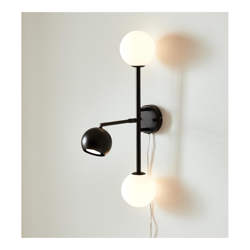 Markslöjd 108255 - Wandleuchte BESIDE 2xG9/20W/230V + 1xGU10/7W/230V schwarz