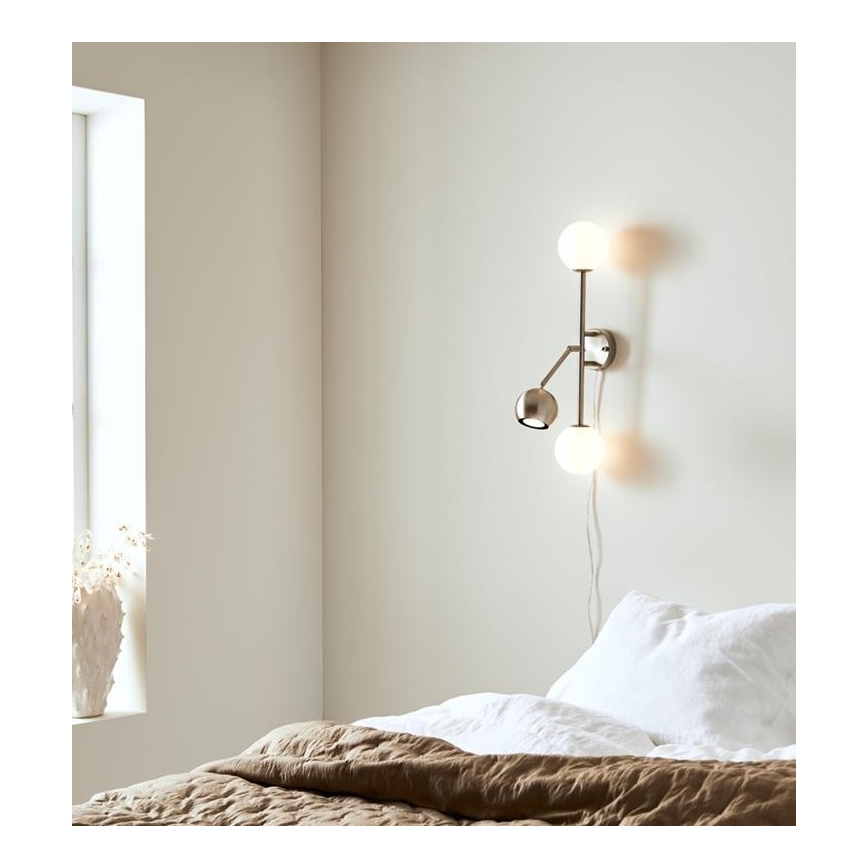 Markslöjd 108256 - Applique BESIDE 2xG9/20W/230V + 1xGU10/7W/230V cromo opaco