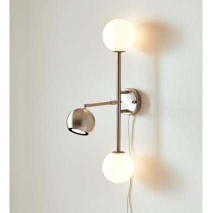Markslöjd 108256 - Applique BESIDE 2xG9/20W/230V + 1xGU10/7W/230V cromo opaco
