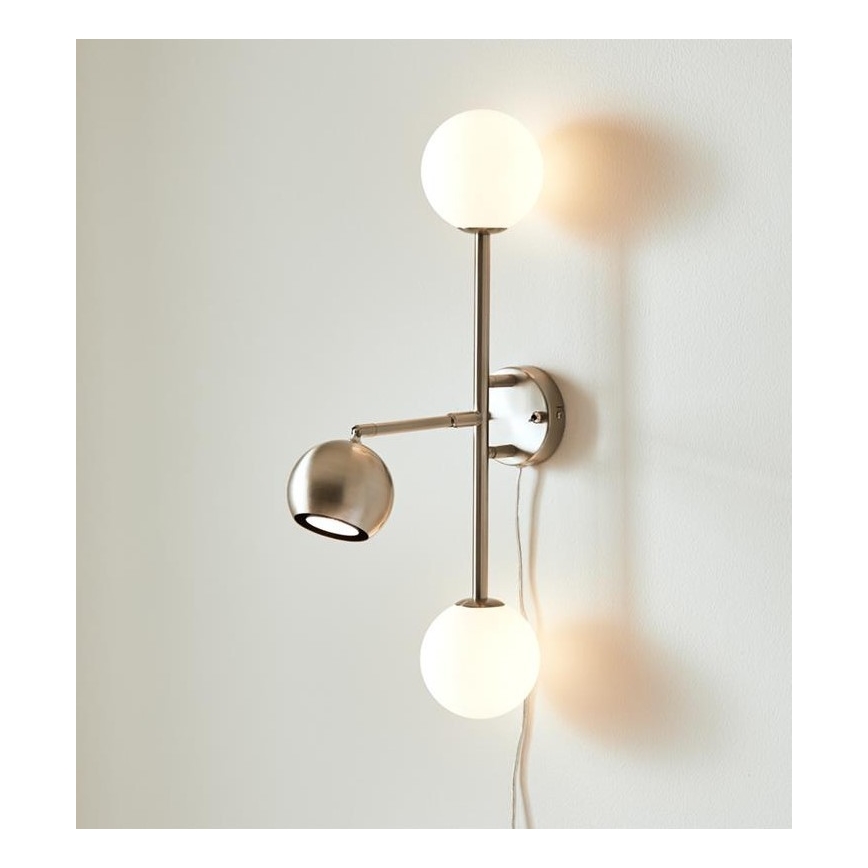 Markslöjd 108256 - Applique BESIDE 2xG9/20W/230V + 1xGU10/7W/230V cromo opaco