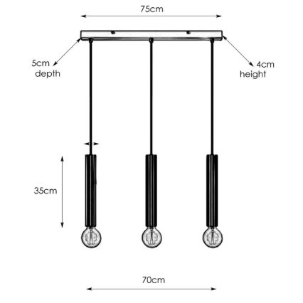 Markslöjd 108261 - Suspension filaire SENCILLO 3xE27/40W/230V dorée
