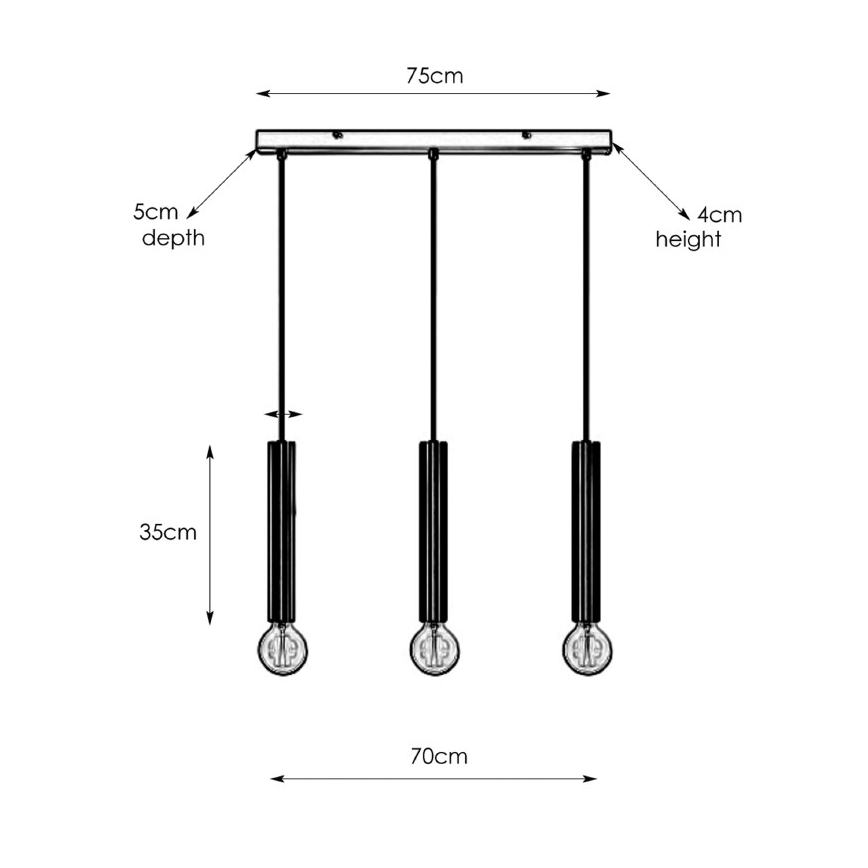 Markslöjd 108261 - Suspension filaire SENCILLO 3xE27/40W/230V dorée