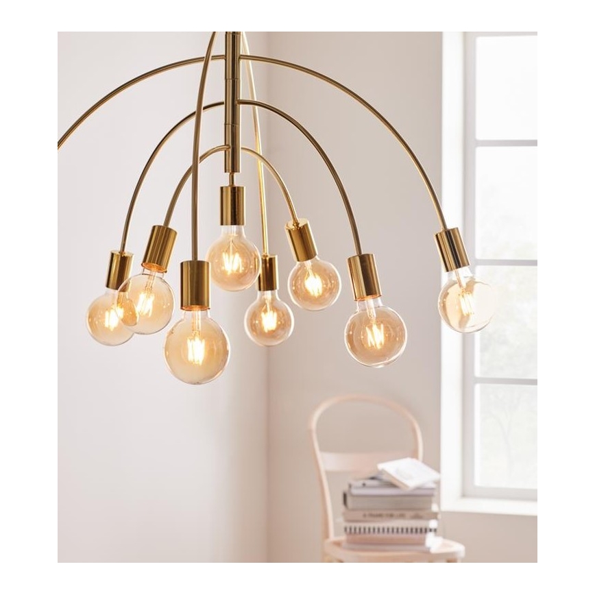 Markslöjd 108289 - Lampadario su filo LAVELLO 9xE27/40W/230V oro