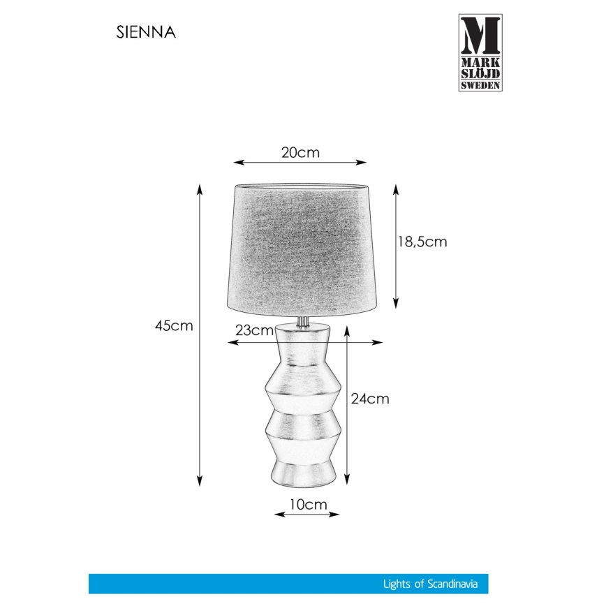 Markslöjd 108448 - Lampada da tavolo SIENNA 1xE27/40W/230V bianco