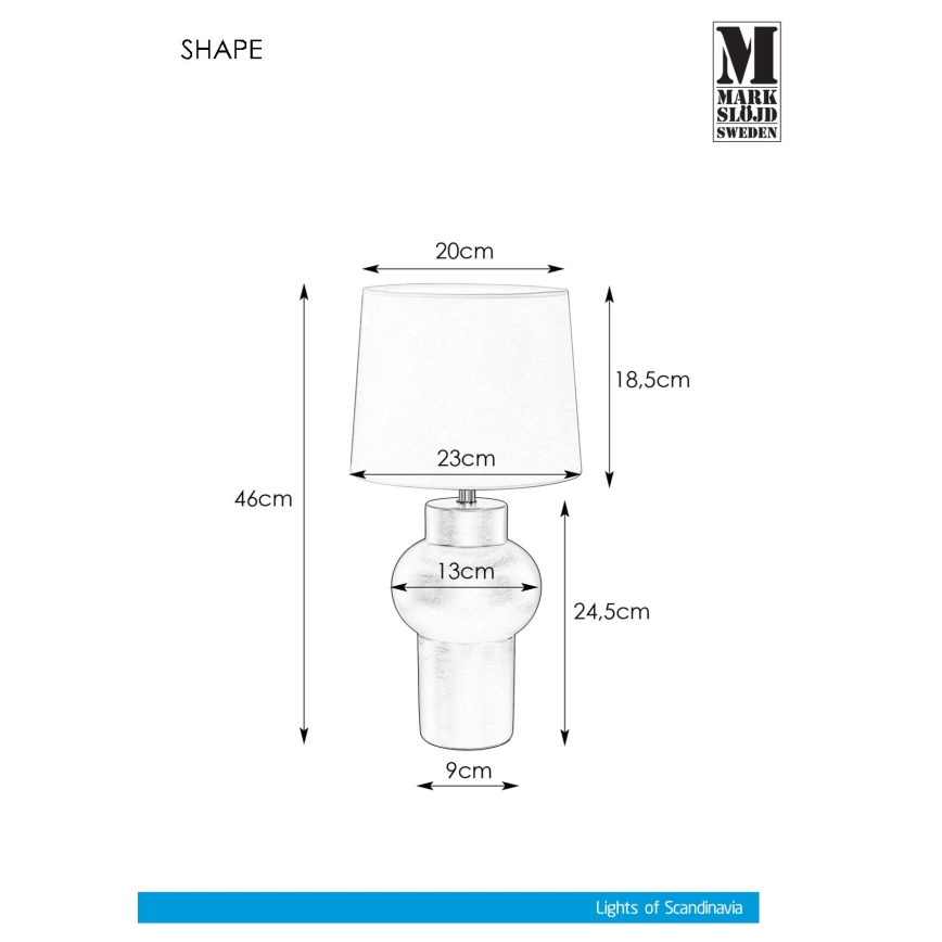 Markslöjd 108450 - Tischleuchte SHAPE 1xE27/40W/230V weiß