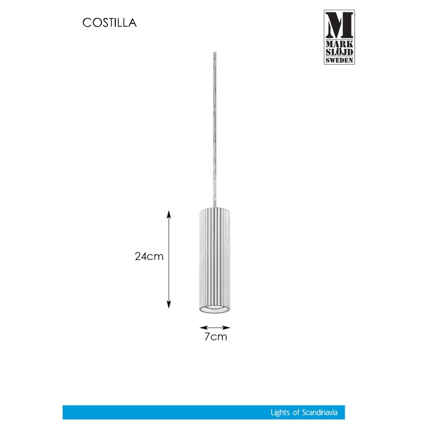 Markslöjd 108465 - Lampadario a sospensione con filo COSTILLA 1xGU10/7W/230V bianco