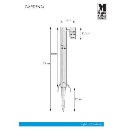 Markslöjd 108485 - Lampada LED da esterno GARDEN24 LED/6W/24V 60 cm IP44 nero