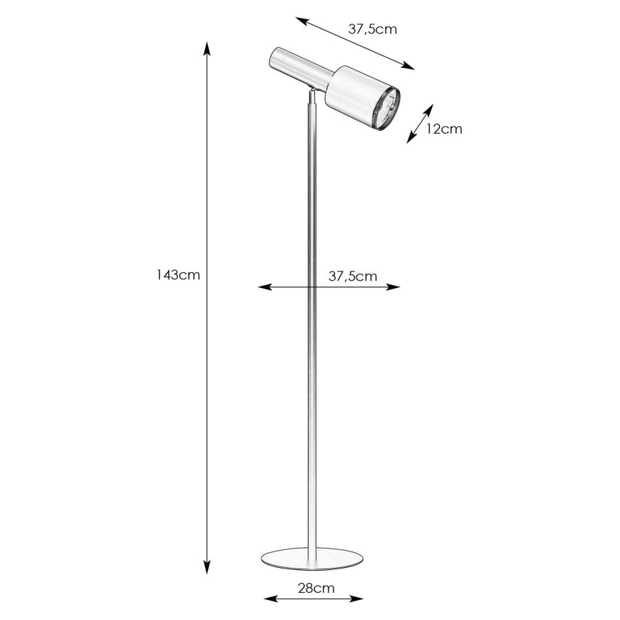 Markslöjd 108542 - Lampada da terra OZZY 1xE27/40W/230V nero