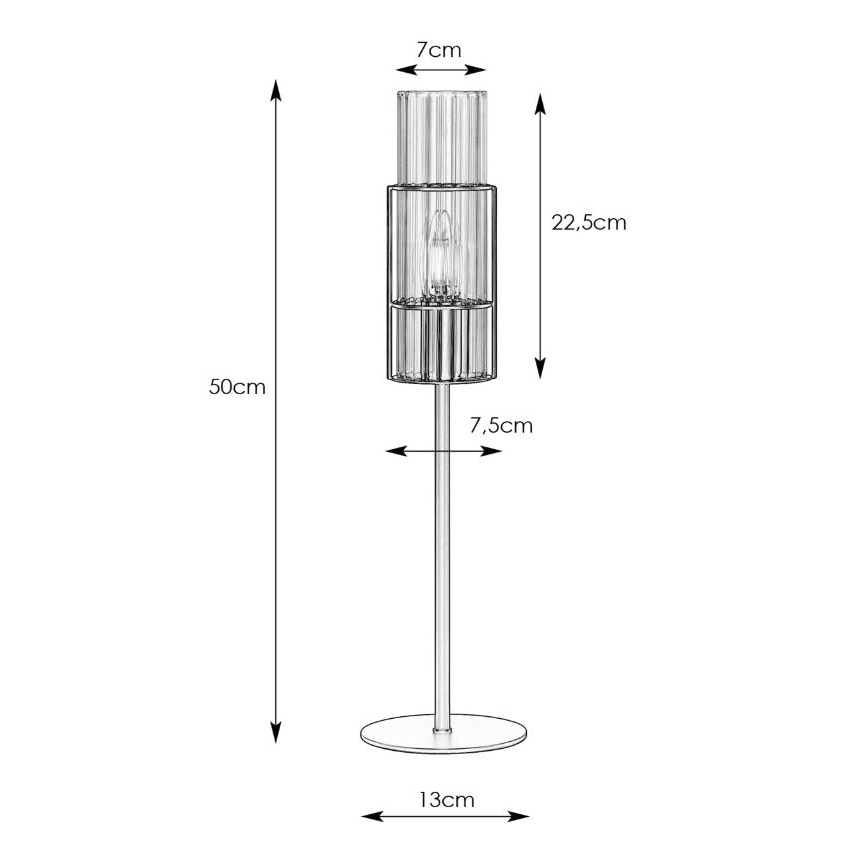 Markslöjd 108555 - Lampe de table TUBO 1xE14/40W/230V 50 cm noir/clear