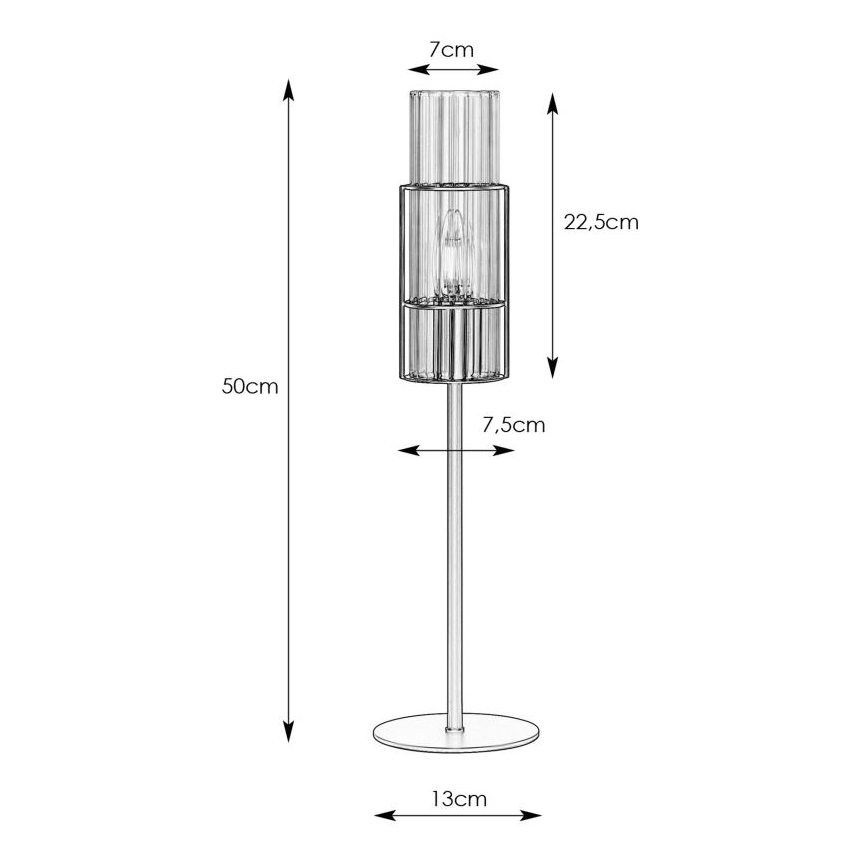 Markslöjd 108557 - Lampe de table TUBO 1xE14/40W/230V 50 cm chrome brillant/clear