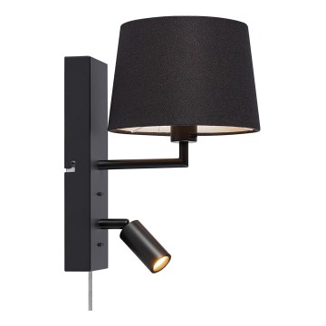 Markslöjd 108595 - LED-Wandlampe mit USB COMO 1xE14/40W/230V + LED/3W schwarz