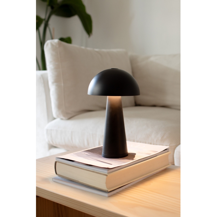 Markslöjd 108655 - Lampada da tavolo ricaricabile dimmerabile a LED FUNGI LED/1,5W/5V 2000 mAh IP44 nera