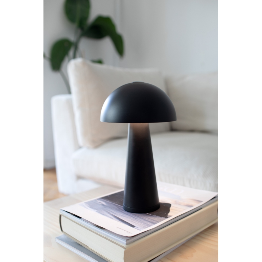 Markslöjd 108655 - Lampada da tavolo ricaricabile dimmerabile a LED FUNGI LED/1,5W/5V 2000 mAh IP44 nera