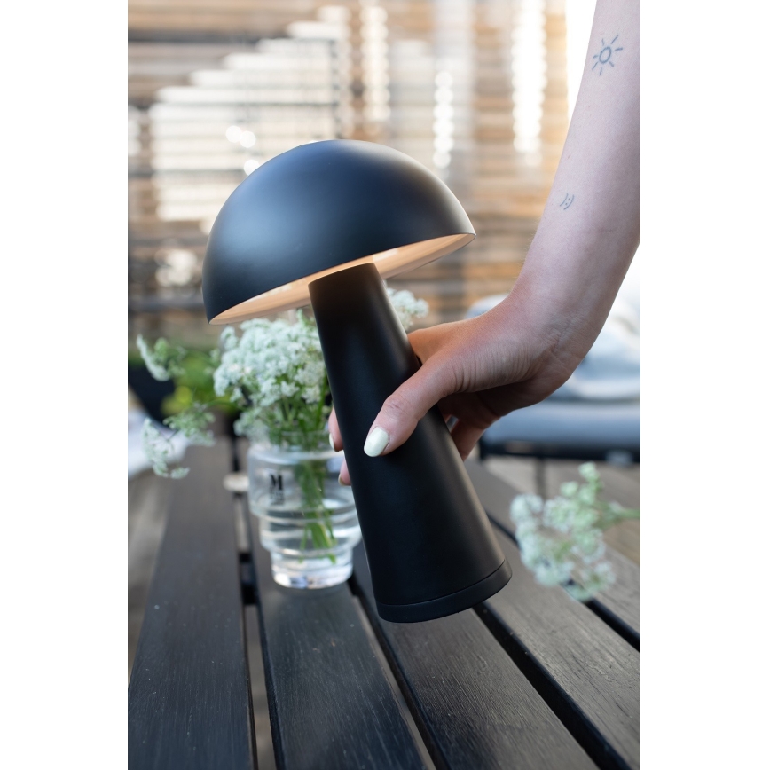 Markslöjd 108655 - Lampe à intensité variable rechargeable FUNGI LED/1,5W/5V IP44 noir