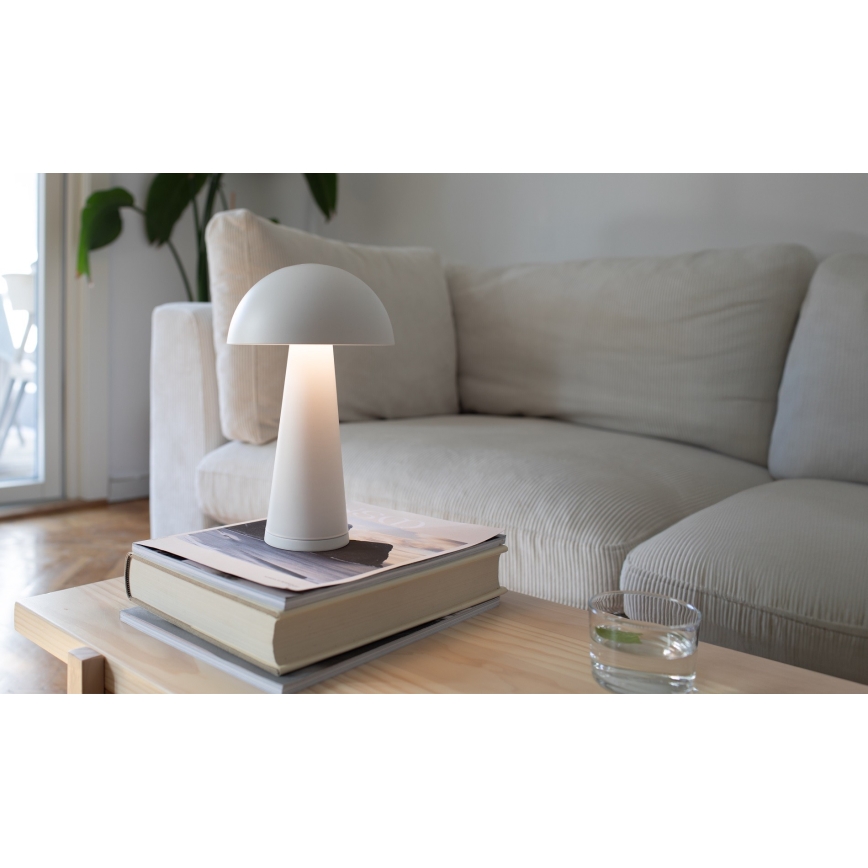 Markslöjd 108656 - Lampe à intensité variable rechargeable FUNGI LED/1,5W/5V IP44 blanc