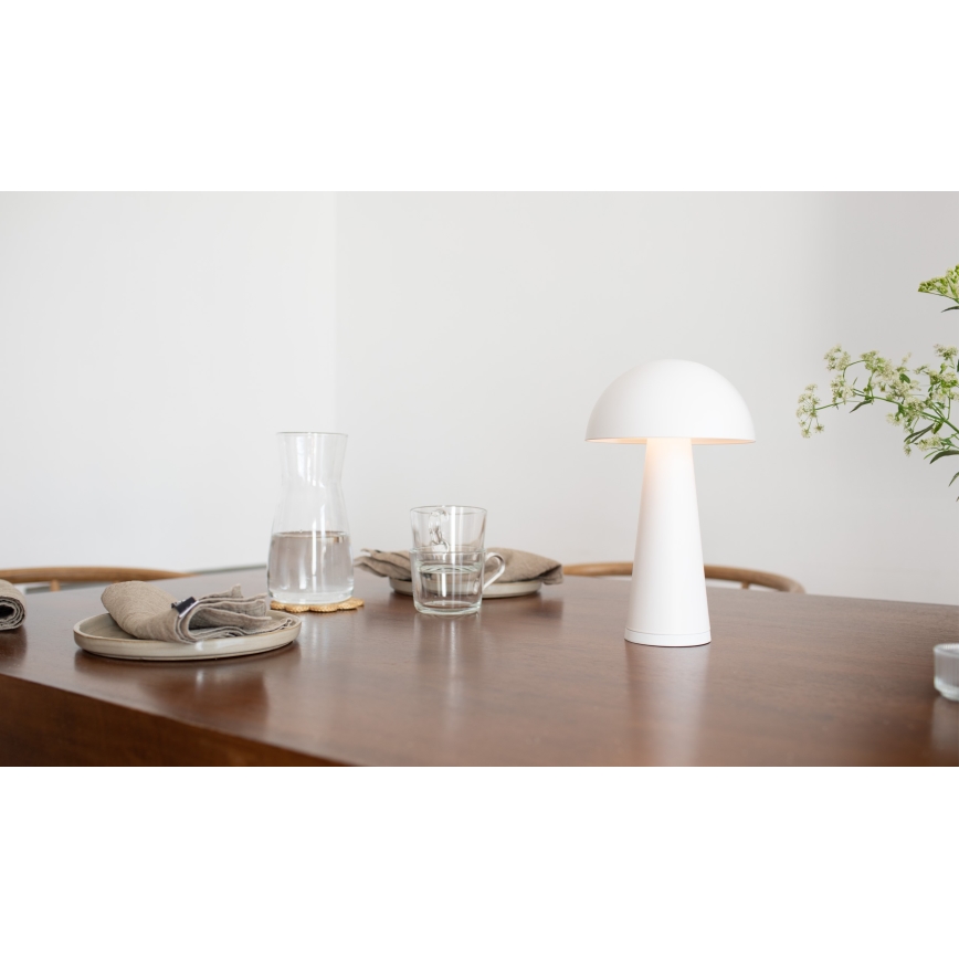 Markslöjd 108656 - Lampe à intensité variable rechargeable FUNGI LED/1,5W/5V IP44 blanc