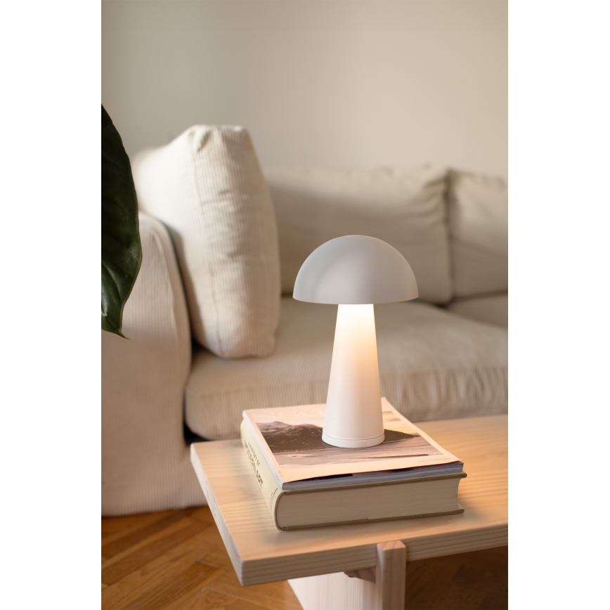Markslöjd 108656 - Lampe à intensité variable rechargeable FUNGI LED/1,5W/5V IP44 blanc