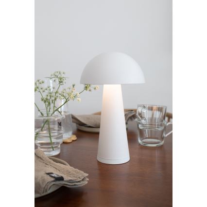 Markslöjd 108656 - Lampe à intensité variable rechargeable FUNGI LED/1,5W/5V IP44 blanc
