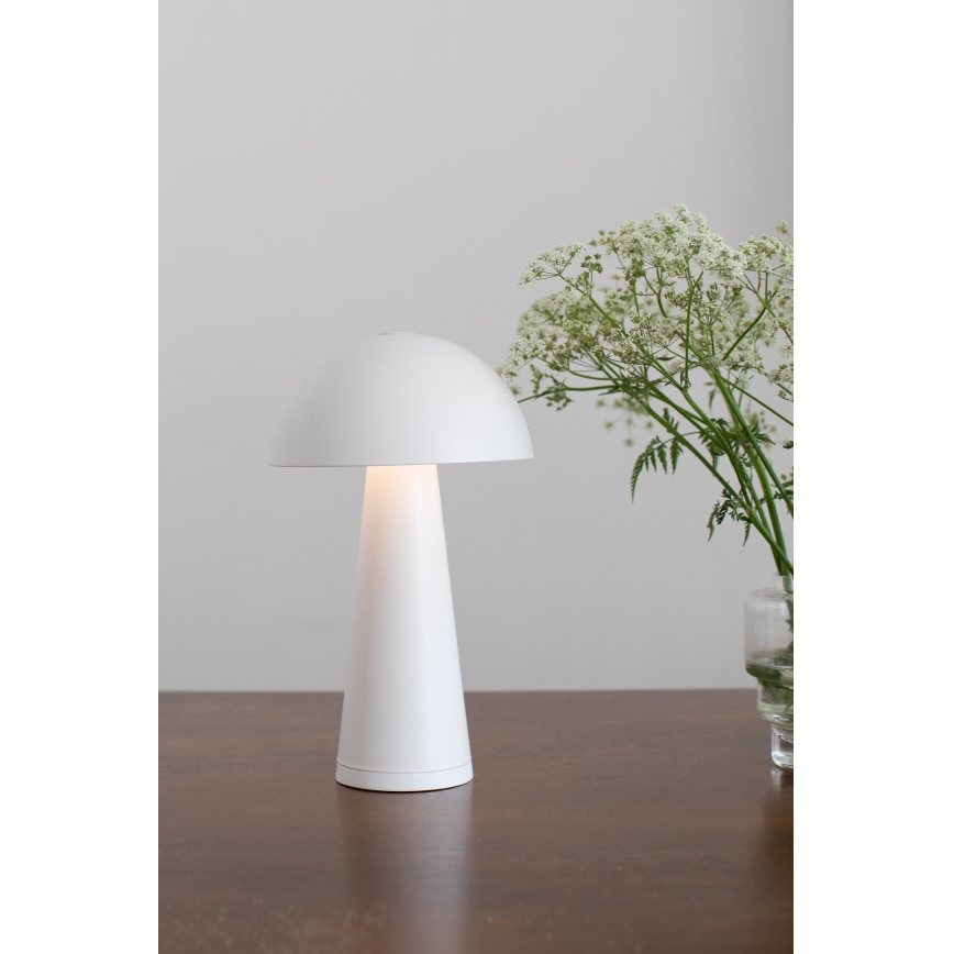 Markslöjd 108656 - Lampe à intensité variable rechargeable FUNGI LED/1,5W/5V IP44 blanc