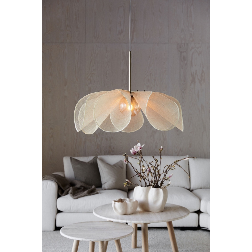 Markslöjd 108661 - Lampadario a sospensione con filo STYRKA 1xE27/40W/230V diametro 75 cm beige