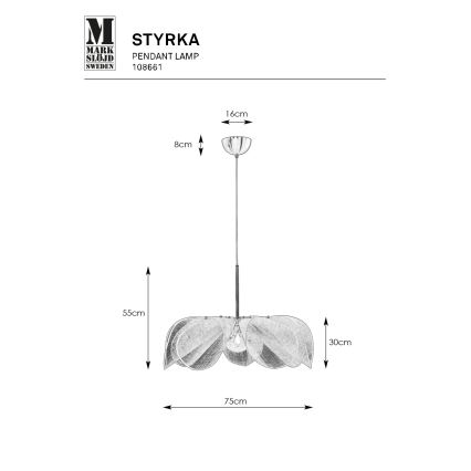 Markslöjd 108661 - Lampadario a sospensione con filo STYRKA 1xE27/40W/230V diametro 75 cm beige