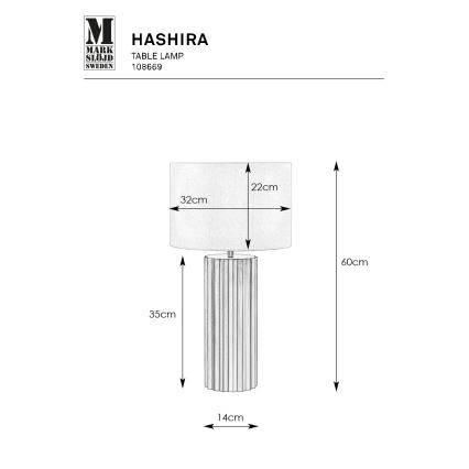 Markslöjd 108669 - Tischleuchte HASHIRA 1xE27/40W/230V weiß/Messing