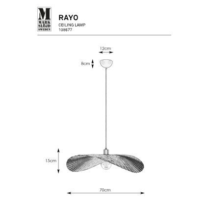 Markslöjd 108677 - Lampadario a sospensione con filo RAYO 1xE27/40W/230V beige/bambù