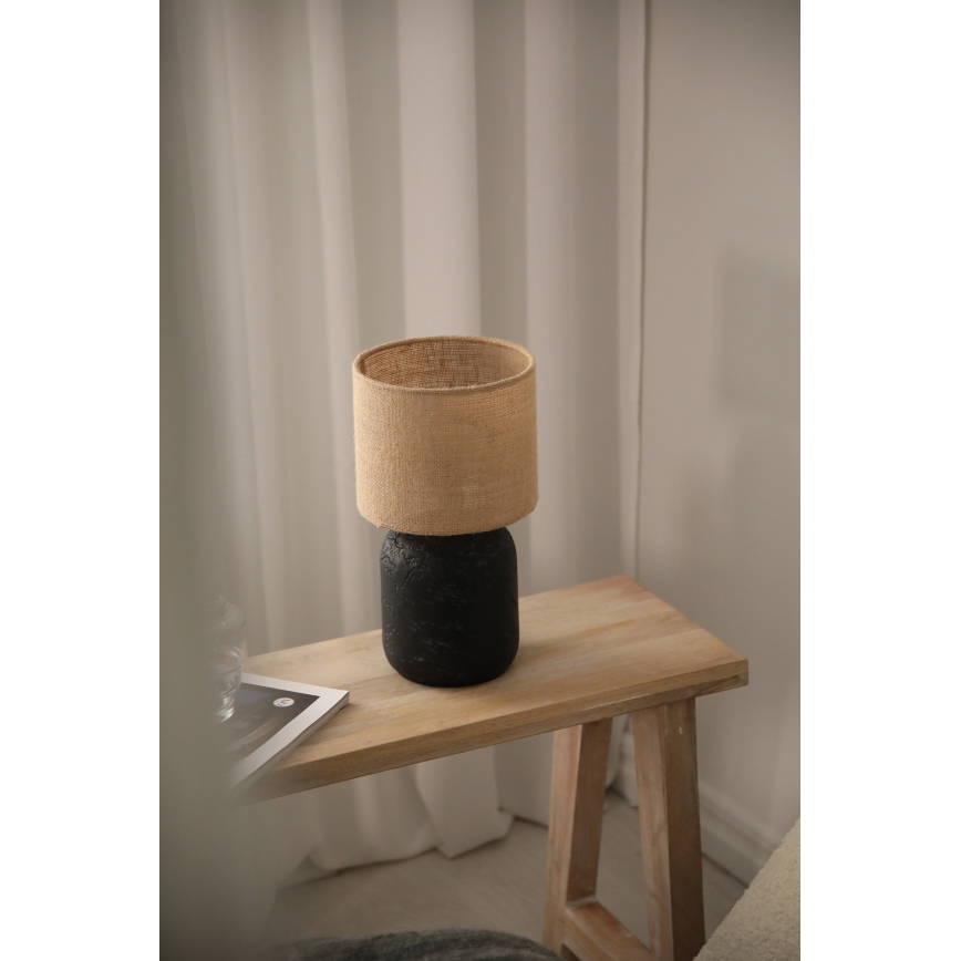 Markslöjd 108683 - Lampada da tavolo MONTAGNA 1xE14/40W/230V 32 cm beige/nero