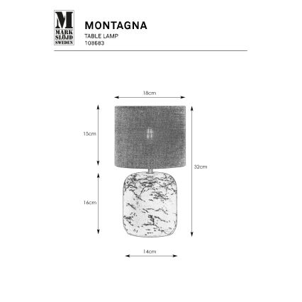 Markslöjd 108683 - Lampada da tavolo MONTAGNA 1xE14/40W/230V 32 cm beige/nero