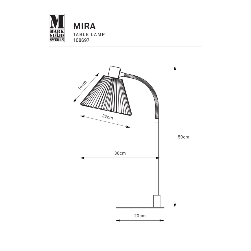 Markslöjd 108697 - Tischleuchte MIRA 1xE14/40W/230V schwarz/weiß