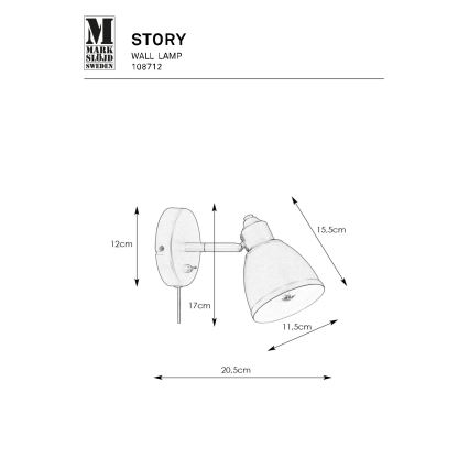Markslöjd 108712 - Applique STORY 1xE14/40W/230V nero