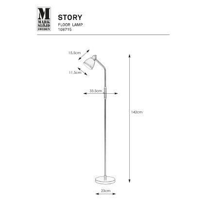 Markslöjd 108715 - Lampada con piedistallo STORY 1xE14/40W/230V ottone