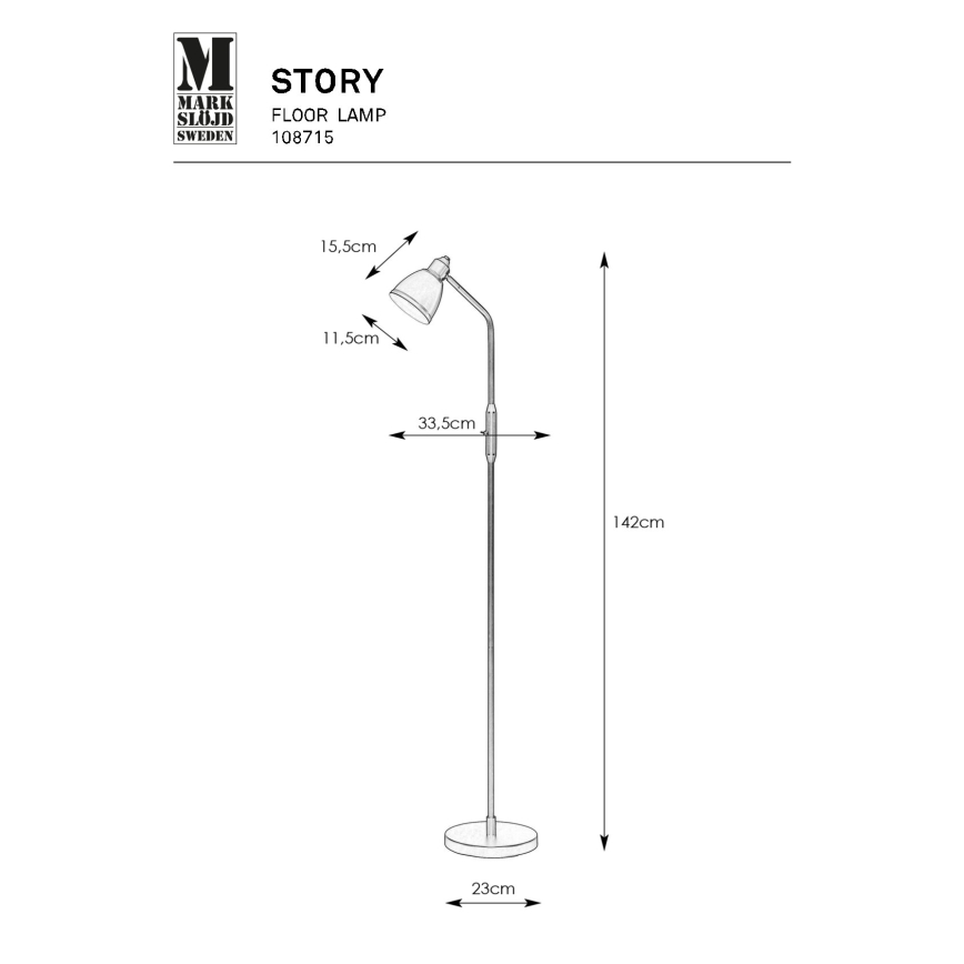 Markslöjd 108715 - Lampada con piedistallo STORY 1xE14/40W/230V ottone
