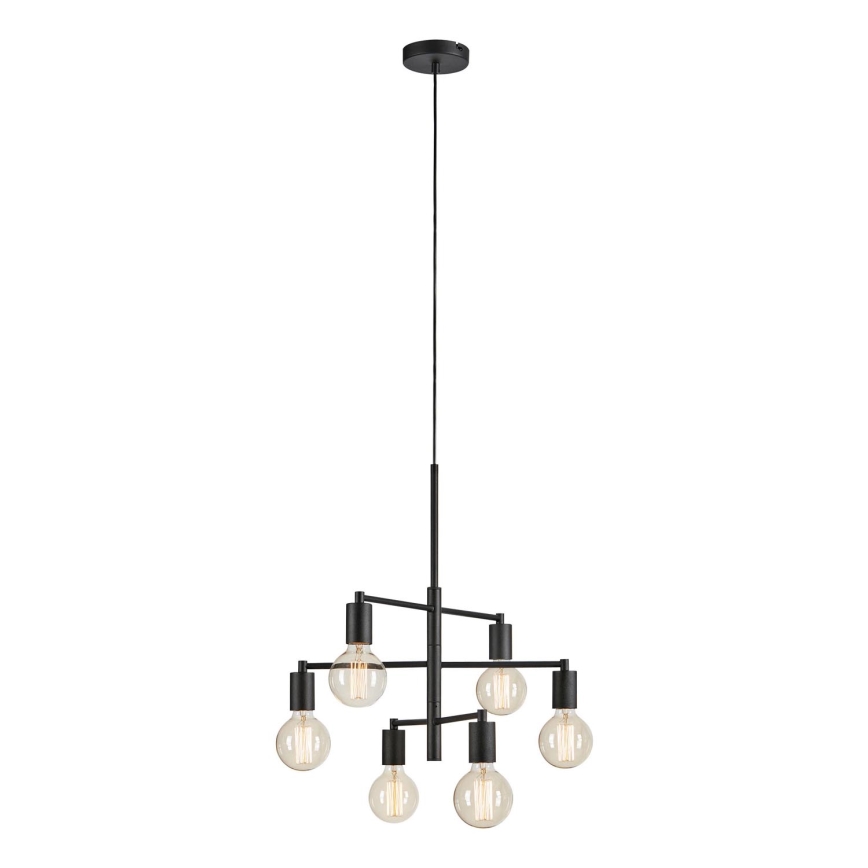 Markslöjd 108717 - Lampadario a sospensione con filo CIELO 6xE27/40W/230V nero