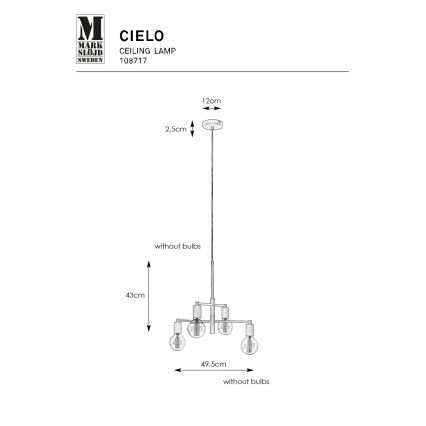 Markslöjd 108717 - Lampadario a sospensione con filo CIELO 6xE27/40W/230V nero