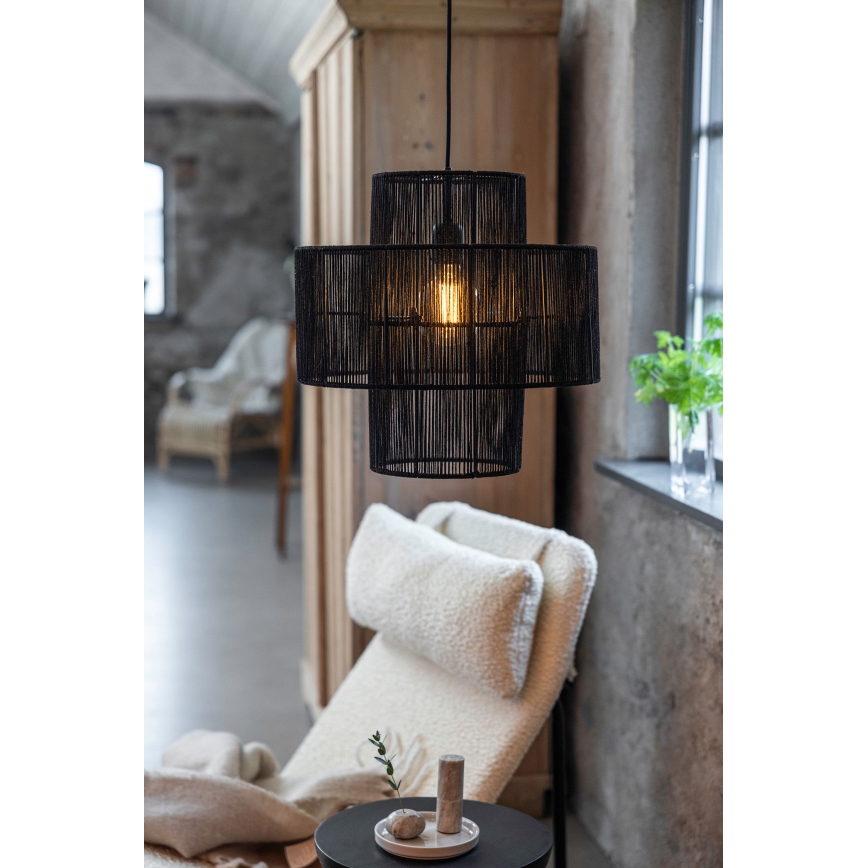 Markslöjd 108766 - Lampadario a sospensione con filo SOGA 1xE27/40W/230V nero