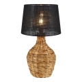 Markslöjd 108770 - Lampada da tavolo PAGLIA 1xE27/40W/230V nero/rattan