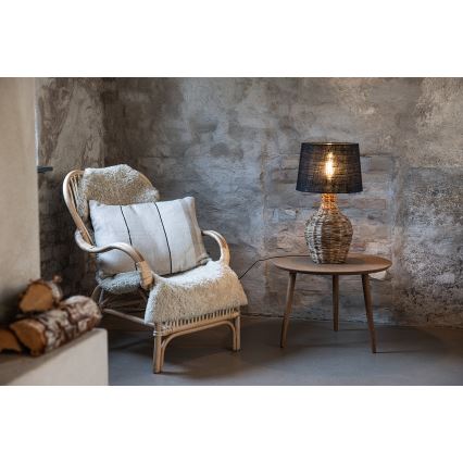 Markslöjd 108770 - Lampada da tavolo PAGLIA 1xE27/40W/230V nero/rattan