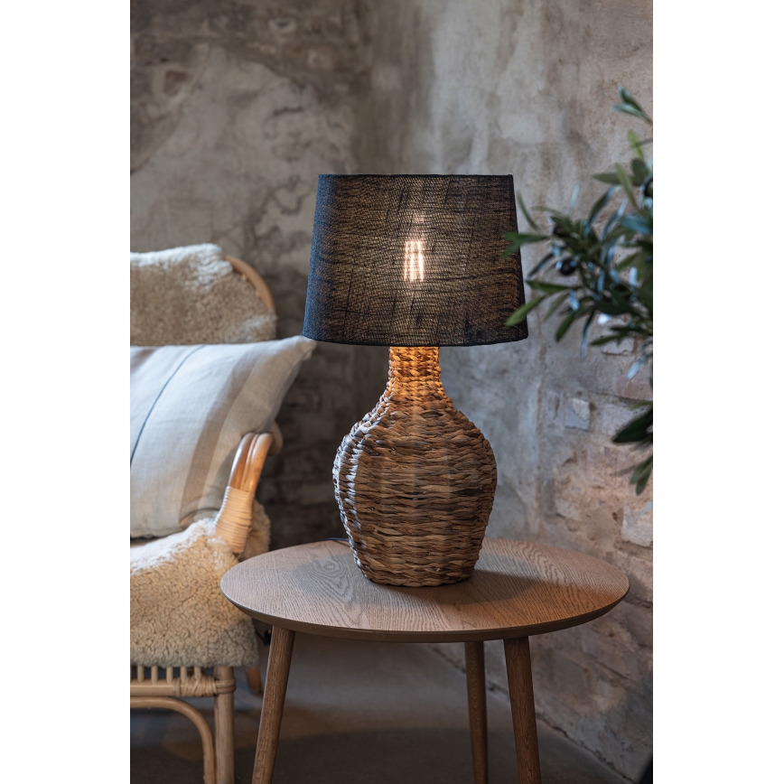 Markslöjd 108770 - Lampe de table PAGLIA 1xE27/40W/230V noir/rotin