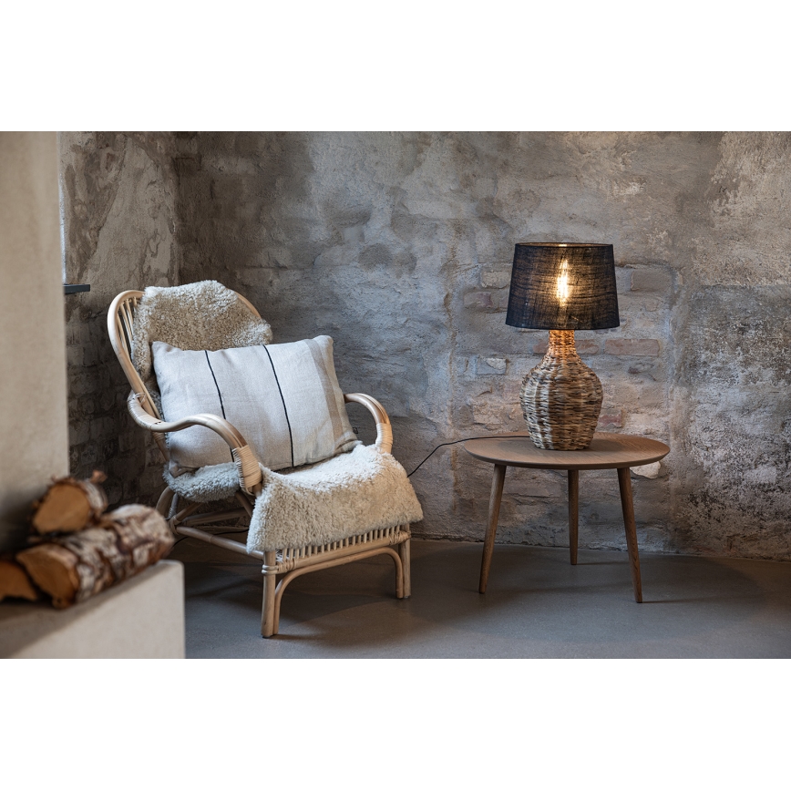 Markslöjd 108770 - Lampe de table PAGLIA 1xE27/40W/230V noir/rotin