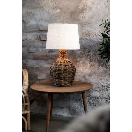 Markslöjd 108771 - Lampe de table PAGLIA 1xE27/40W/230V blanc/rotin