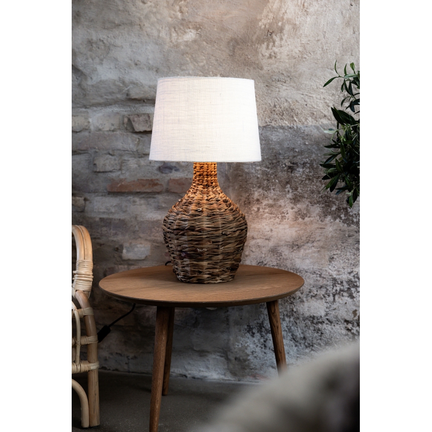 Markslöjd 108771 - Lampe de table PAGLIA 1xE27/40W/230V blanc/rotin