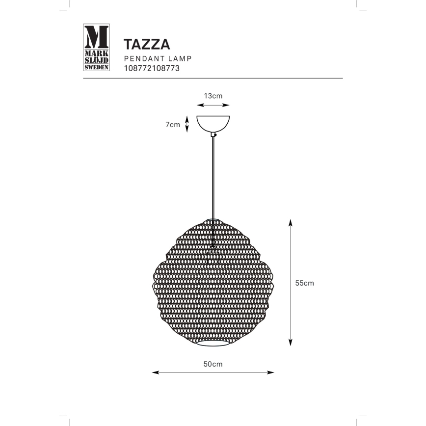 Markslöjd 108772 - Hängeleuchte an Schnur TAZZA 1xE27/40W/230V schwarz