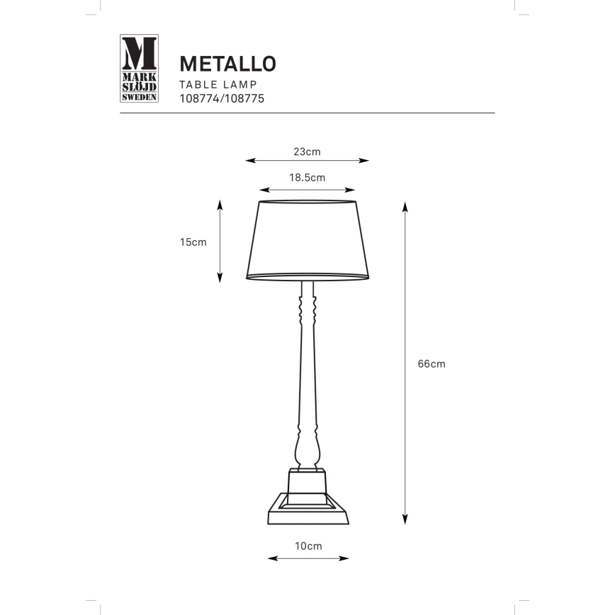 Markslöjd 108775 - Lampada da tavolo METALLO 1xE27/40W/230V cromo opaco