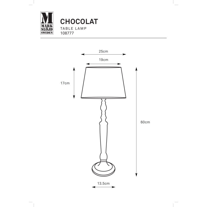 Markslöjd 108777 - Lampadaire CHOCOLAT 1xE27/40W/230V marron/beige