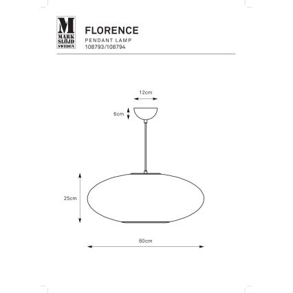 Markslöjd 108793 - Lampadario a sospensione con filo FORENCE 1xE27/40W/230V diametro 60 cm nero