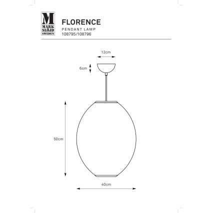 Markslöjd 108795 - Lampadario a sospensione con filo FLORENCE 1xE27/40W/230V nero