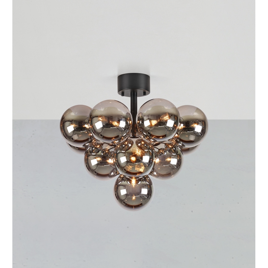 Markslöjd 108845 - Lampadario a plafone MERLOT 13xG9/18W/230V nero/fumé