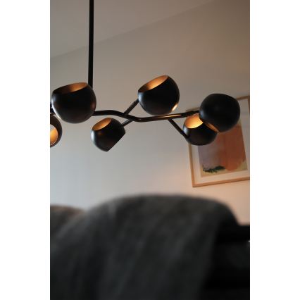 Markslöjd 108852 - Lampadario a sospensione con supporto rigido EDGAR 8xE14/40W/230V nero