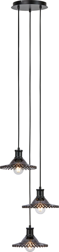 Markslöjd 108853 - Suspension filaire NOVIA 3xE27/40W/230V noir/fumé